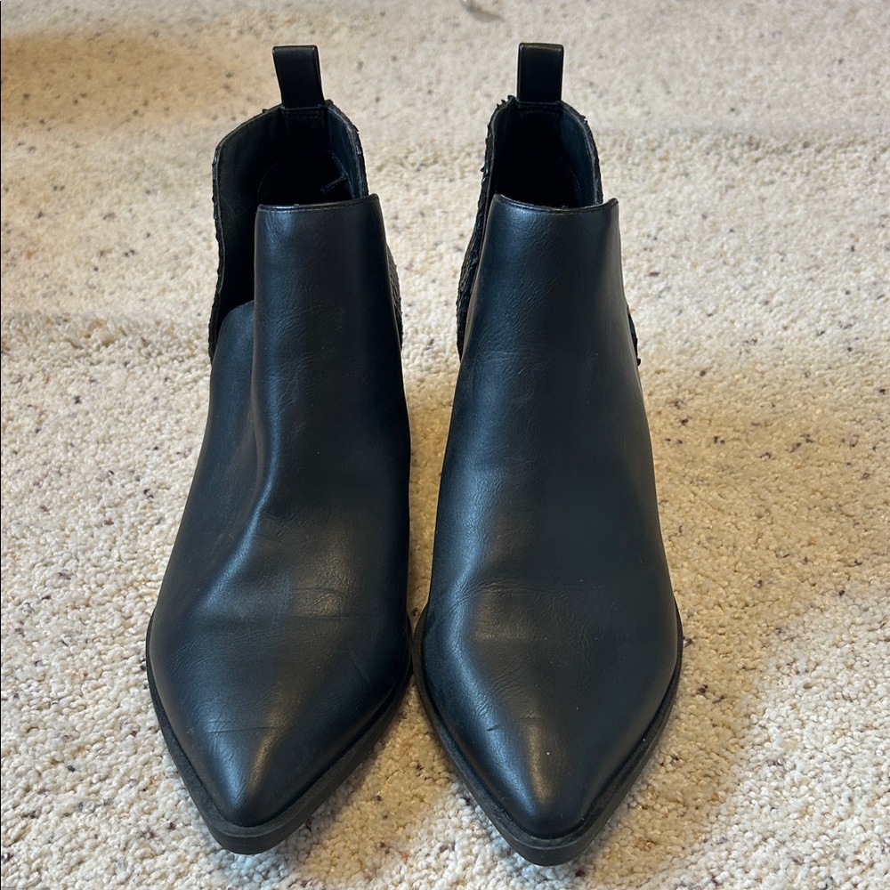 Express Sleek Black Ankle Booties